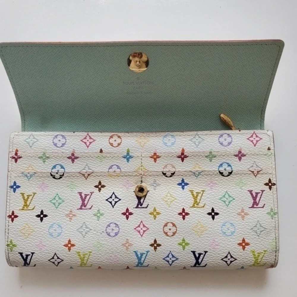 Louis Vuitton x Takashi Murakami White Multicolor Sarah Wallet